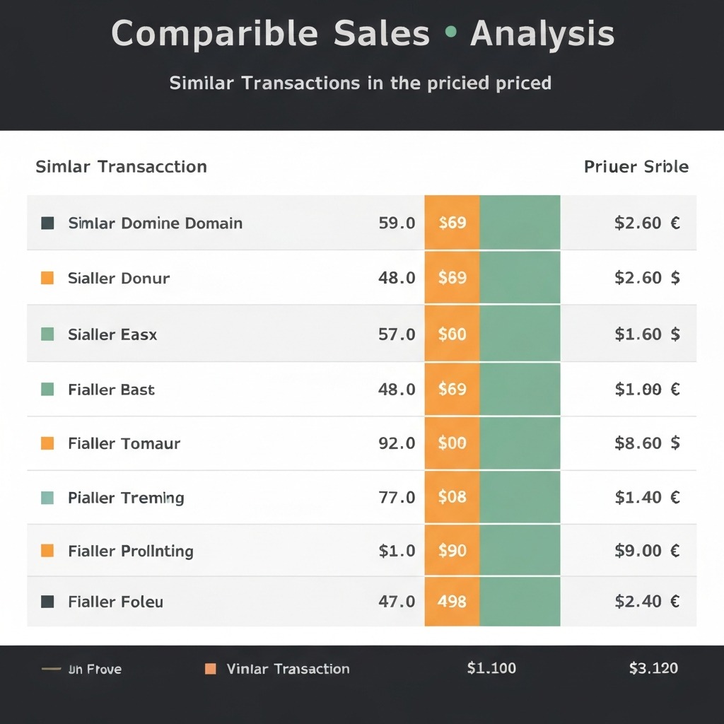 comparable sales data chart showing recent ai domain transactions with prices